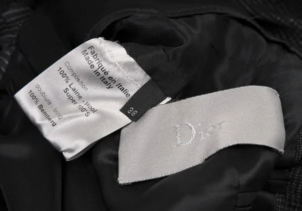 ディオールオムDior homme ウールグレンチェックテーラードセットアップスーツ グレー38・40 K-116207_010