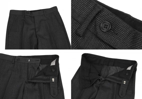 ディオールオムDior homme ウールグレンチェックテーラードセットアップスーツ グレー38・40 K-116207_012