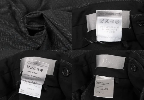 ディオールオムDior homme ウールグレンチェックテーラードセットアップスーツ グレー38・40 K-116207_019