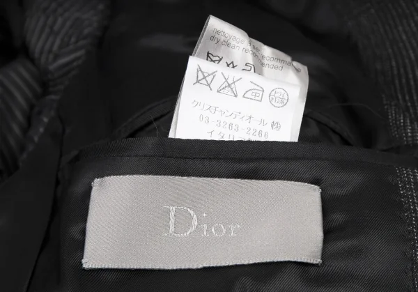 ディオールオムDior homme ウールグレンチェックテーラードセットアップスーツ グレー38・40 K-116207_008