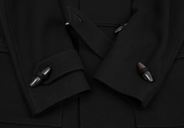 ディオールオムDior homme ウールダブルトルグボタンデザインダッフルコート 黒44 K-116209_004