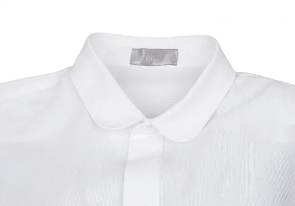 ディオールオムDior homme ポイント刺繍ラウンドカラー長袖シャツ 白37 K-116210_002