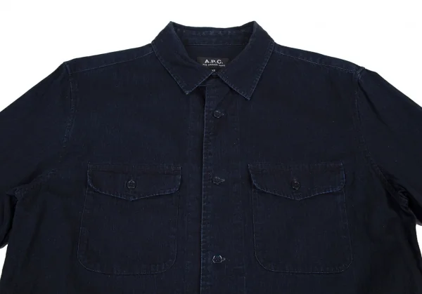 A.P.C. Cotton Denim Long Sleeve Shirt K-116217_002