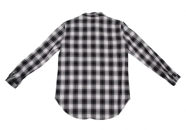 カルヴェンCARVEN パターン切替長袖シャツ 黒白ピンク38 K-116218_012