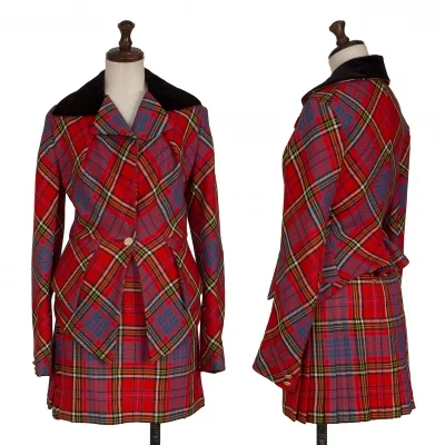 Vivienne Westwood Redmac Tartan Check Jacket Red 10 (K-116234)