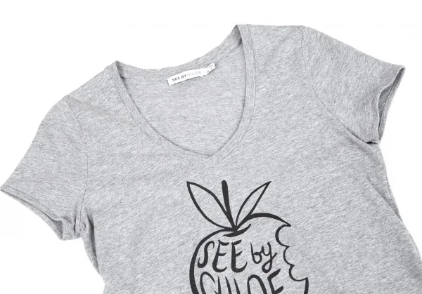 シーバイクロエSEE BY CHLOE アップルロゴプリントTシャツ 杢グレー40 K-116316_003
