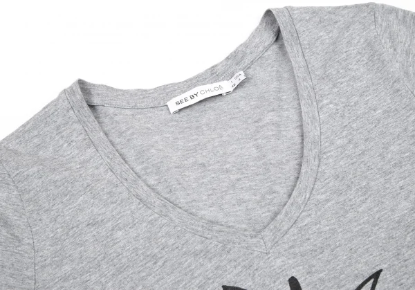 シーバイクロエSEE BY CHLOE アップルロゴプリントTシャツ 杢グレー40 K-116316_004