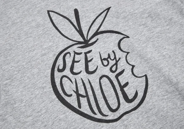 シーバイクロエSEE BY CHLOE アップルロゴプリントTシャツ 杢グレー40 K-116316_006
