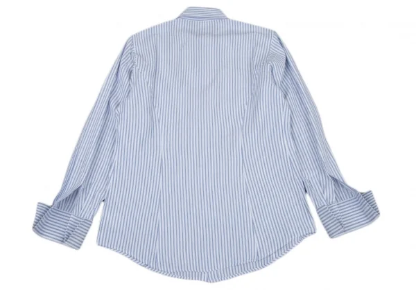 ラルフローレンRalph Lauren ストライプラウンドカラーダブルカフスシャツ 白水色9 K-116325_013