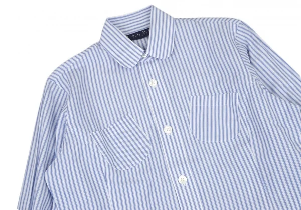 ラルフローレンRalph Lauren ストライプラウンドカラーダブルカフスシャツ 白水色9 K-116325_003