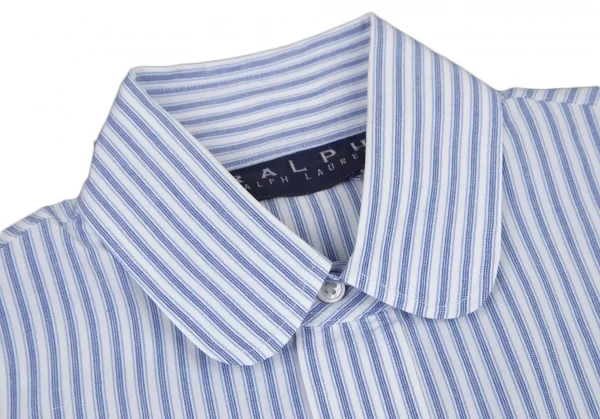 ラルフローレンRalph Lauren ストライプラウンドカラーダブルカフスシャツ 白水色9 K-116325_004