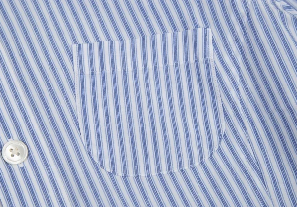 ラルフローレンRalph Lauren ストライプラウンドカラーダブルカフスシャツ 白水色9 K-116325_007