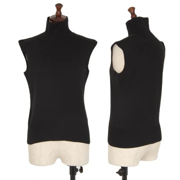ラルフローレンRalph Lauren シルクカシミヤハイネックニットベスト 黒L K-116326_001