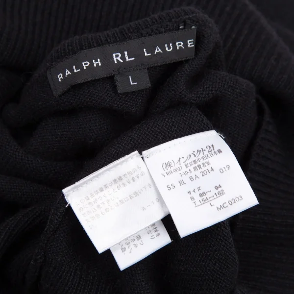ラルフローレンRalph Lauren シルクカシミヤハイネックニットベスト 黒L K-116326_013