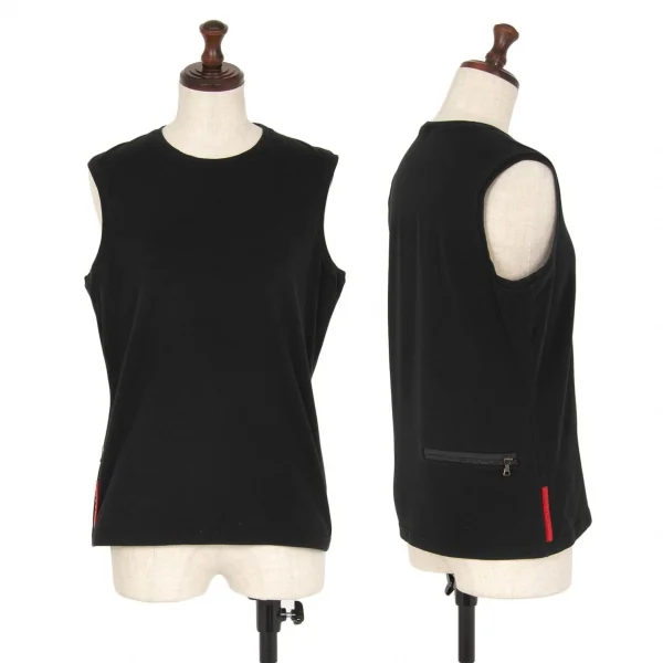 プラダスポーツPRADA SPORT バックポケットデザインタンクトップ 黒M位 K-116334_001