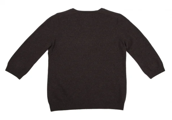 JIL SANDER Cashmere V Neck 3/4 Sleeves Knit Sweater K-116341_011