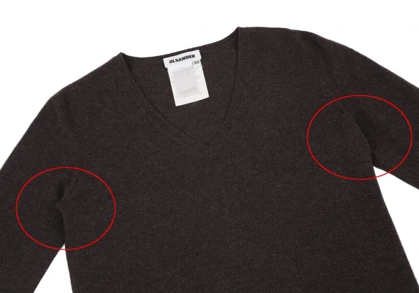 JIL SANDER Cashmere V Neck 3/4 Sleeves Knit Sweater K-116341_003