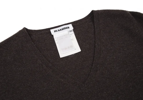 JIL SANDER Cashmere V Neck 3/4 Sleeves Knit Sweater K-116341_006