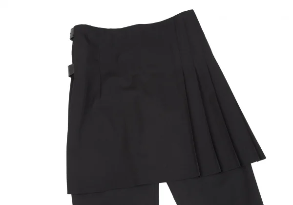 コムコム コムデギャルソンCOMME des GARCONS ウールギャバプリーツスカートドッキングパンツ 黒S K-116345_002