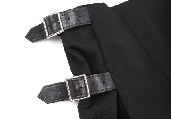 コムコム コムデギャルソンCOMME des GARCONS ウールギャバプリーツスカートドッキングパンツ 黒S K-116345_003