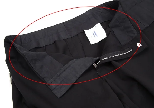 コムコム コムデギャルソンCOMME des GARCONS ウールギャバプリーツスカートドッキングパンツ 黒S K-116345_006