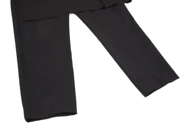 コムコム コムデギャルソンCOMME des GARCONS ウールギャバプリーツスカートドッキングパンツ 黒S K-116345_008