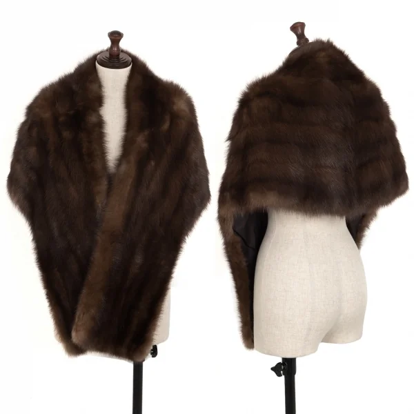 ションベールChombert ファーショール ブラウン K-116354_001