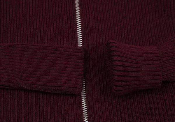 ゴルチエジーンズGAULTIER JEAN'S 襟ファー着脱ジップアップリブニット ボルドー40 K-116358_009