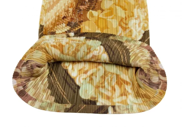 プリーツプリーズPLEATS PLEASE フローラルプリントプリーツスカート 黄3 K-116382_006