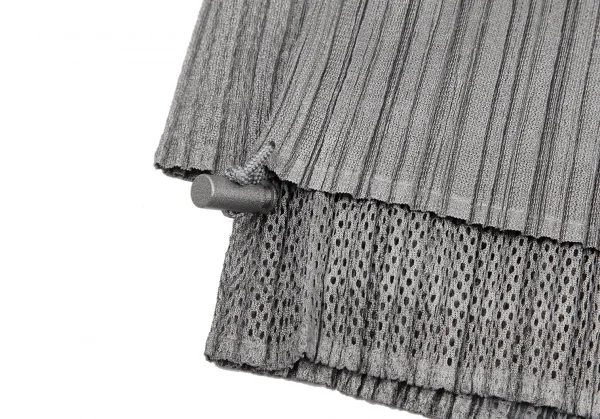 プリーツプリーズPLEATS PLEASE メッシュレイヤードボタンレスジャケット グレー3 K-116387_014