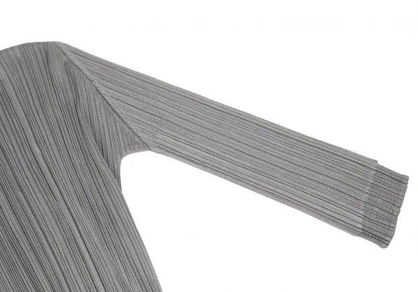 プリーツプリーズPLEATS PLEASE メッシュレイヤードボタンレスジャケット グレー3 K-116387_006