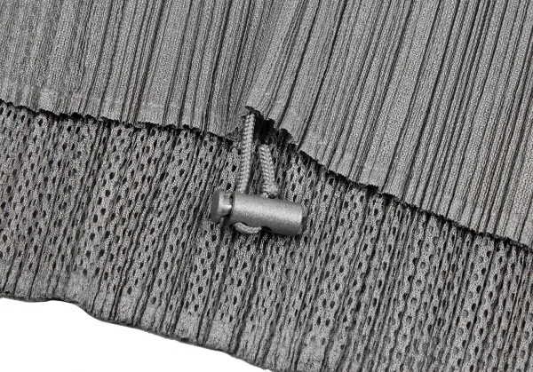 プリーツプリーズPLEATS PLEASE メッシュレイヤードボタンレスジャケット グレー3 K-116387_009
