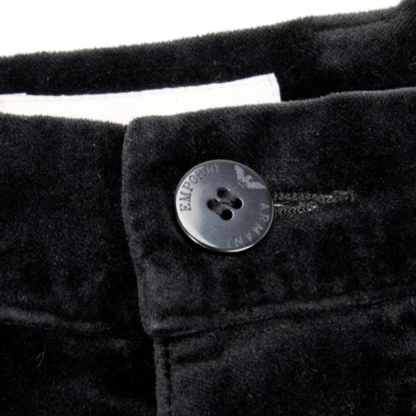 新品!エンポリオ アルマーニEMPORIO ARMANI ベロアパンツ 黒54
