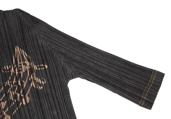 PLEATS PLEASE Musical Note Printed 3/4 Sleeve Top & Flare Skirt K-116399_005