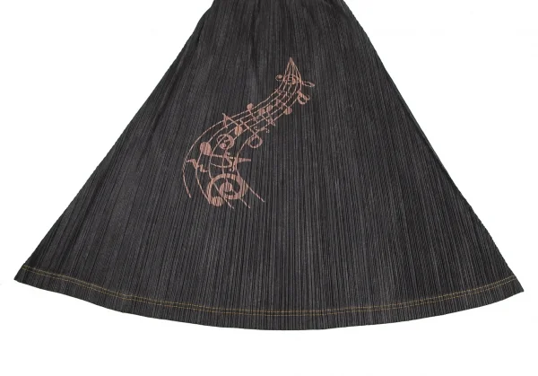 PLEATS PLEASE Musical Note Printed 3/4 Sleeve Top & Flare Skirt K-116399_015