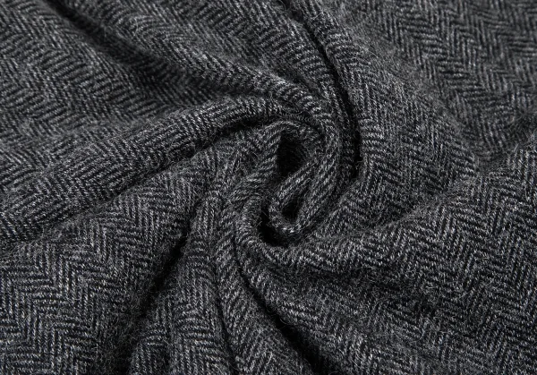 リミフゥLIMI feu ウールコットンヘリンボーン変形タックワンピース チャコール2 K-116408_011