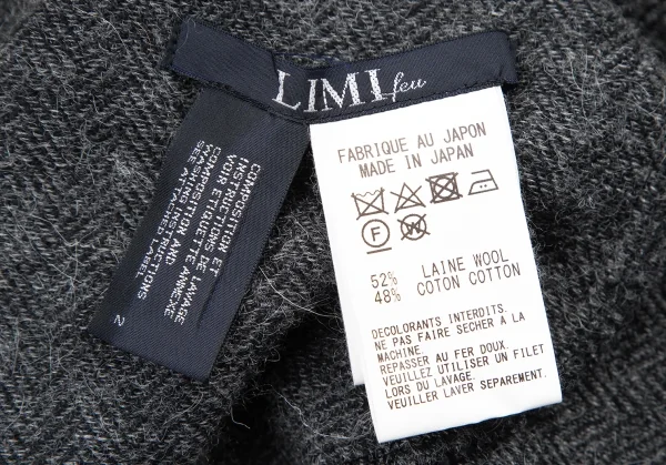 リミフゥLIMI feu ウールコットンヘリンボーン変形タックワンピース チャコール2 K-116408_012