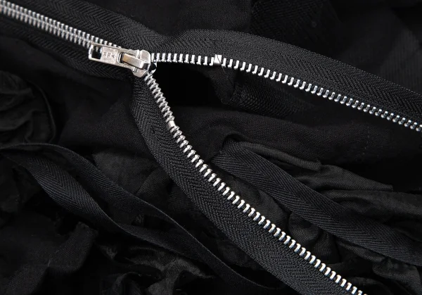 リミフゥLIMI feu ジップデザインフリル装飾ワンピース 黒2 K-116409_010