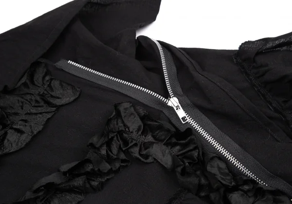 リミフゥLIMI feu ジップデザインフリル装飾ワンピース 黒2 K-116409_006