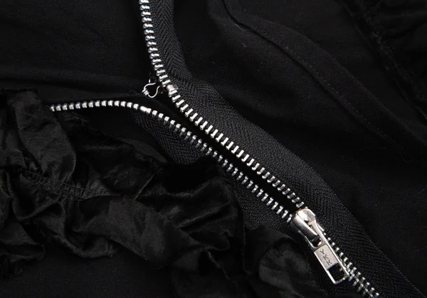 リミフゥLIMI feu ジップデザインフリル装飾ワンピース 黒2 K-116409_007