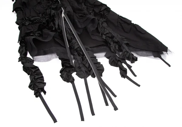 リミフゥLIMI feu ジップデザインフリル装飾ワンピース 黒2 K-116409_009