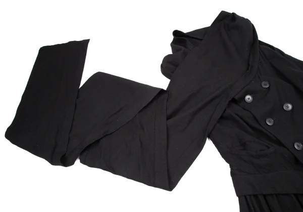 リミフゥLIMI feu ストールネックダブルボタンノースリーブワンピース 黒2 K-116410_004