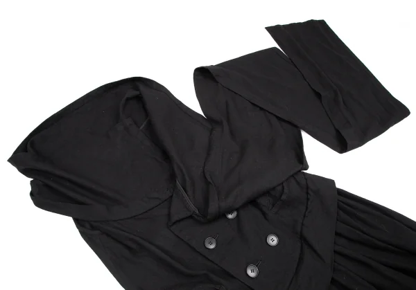 リミフゥLIMI feu ストールネックダブルボタンノースリーブワンピース 黒2 K-116410_005