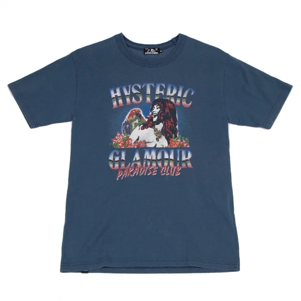ヒステリックグラマーHYSTERIC GLAMOUR ヴィンテージ加工ガールプリントTシャツ ブルーXS K-116413_001
