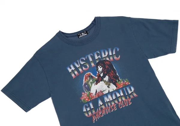 ヒステリックグラマーHYSTERIC GLAMOUR ヴィンテージ加工ガールプリントTシャツ ブルーXS K-116413_002