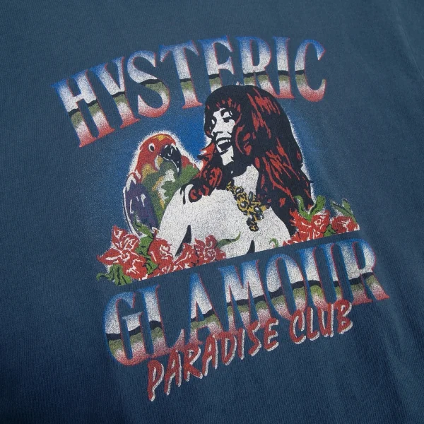 ヒステリックグラマーHYSTERIC GLAMOUR ヴィンテージ加工ガールプリントTシャツ ブルーXS K-116413_004