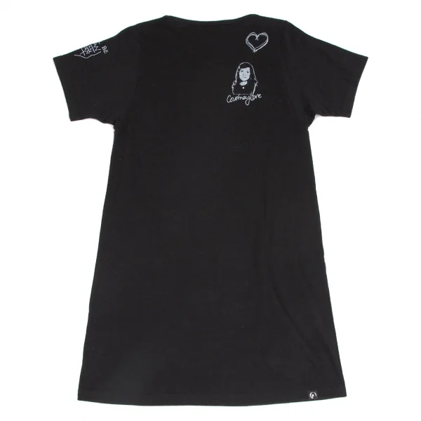 ヒステリックグラマーHYSTERIC GLAMOUR コートニーラブプリントロングTシャツ 黒F K-116414_011