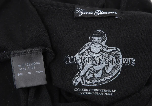ヒステリックグラマーHYSTERIC GLAMOUR コートニーラブプリントロングTシャツ 黒F K-116414_016