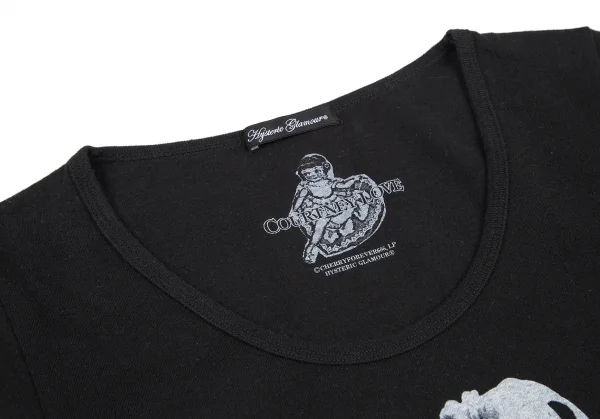 ヒステリックグラマーHYSTERIC GLAMOUR コートニーラブプリントロングTシャツ 黒F K-116414_004