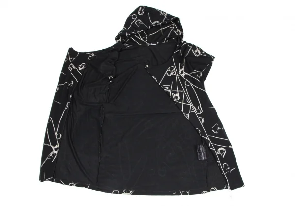 ヒステリックグラマーHYSTERIC GLAMOUR ピンプリントノースリーブジップアップパーカー 黒F K-116417_010